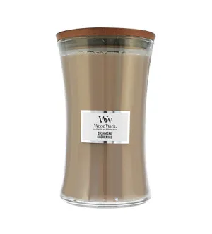 WoodWick Glas groß/Cashmere Duftkerze mit Holzdocht 609,5 g
