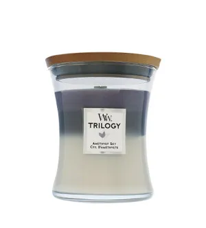 WoodWick Trilogy Amethyst Sky Duftkerze mit Holzdocht 275 g
