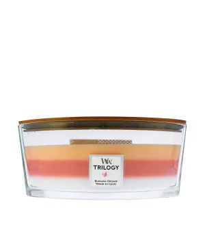 WoodWick Trilogy Blooming Orchard Duftkerze mit Holzdocht 453,6 g