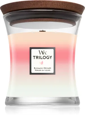WoodWick Trilogy Blooming Orchard Duftkerze mit Holzdocht für Männer