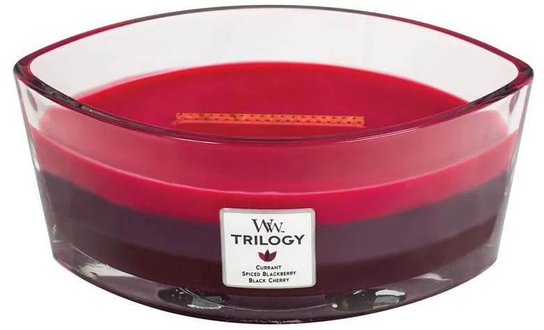 WoodWick Trilogy Sun Ripened Berries Duftkerze mit Holzdocht für Frauen