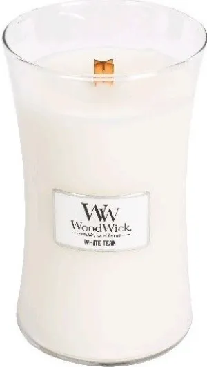 WoodWick White Teak Duftkerze mit Holzdocht 609,5 g