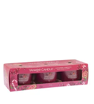 Yankee Candle Peppermint Pinwheels Votivkerze im Glas 3 x 37 g