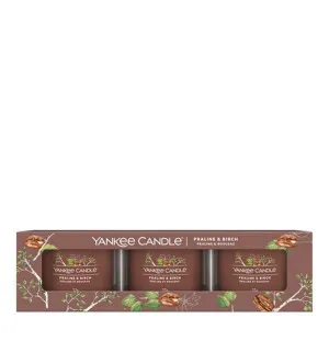 Yankee Candle Praline & Birch Votivkerze im Glas 3 x 37 g