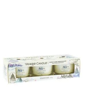 Yankee Candle Snow Globe Wonderland Votivkerze im Glas 3 x 37 g