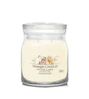 Yankee Candle Soft Wool & Amber Signature Kerze Mittel 368 g