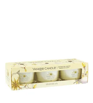 Yankee Candle Twinkling Lights Votivkerze im Glas 3 x 37 g