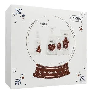 Ziaja Brownie Geschenkset Duschgel 160 ml + Waschschaum 250 ml + Handcreme 50 ml + Körperspray