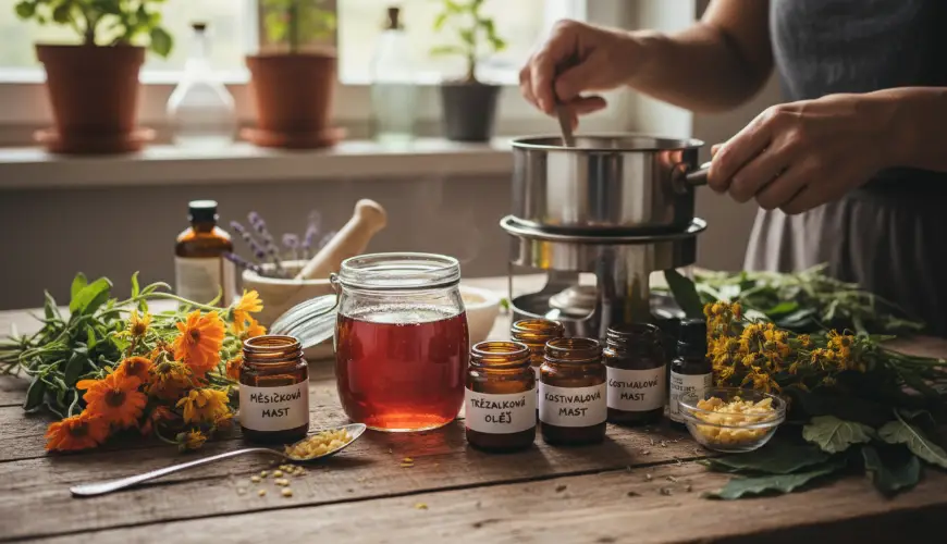 Kräuterapotheke, die Sie zu Hause selbst herstellen