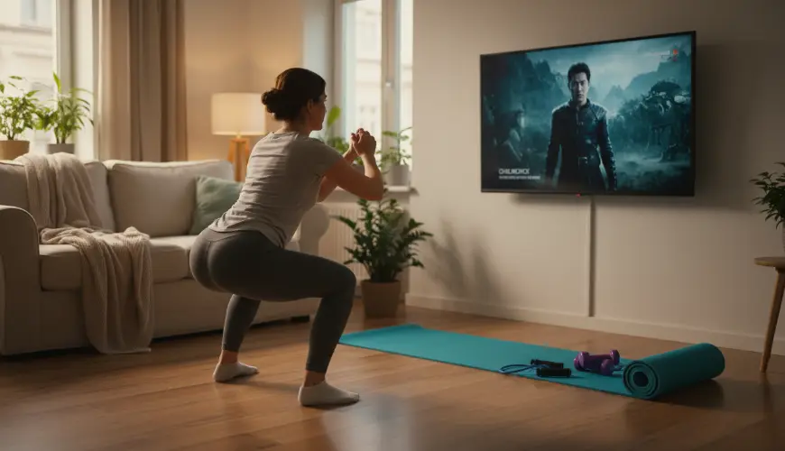 Training vor dem Fernseher hilft Ihnen, fit zu bleiben ohne Fitnessstudio
