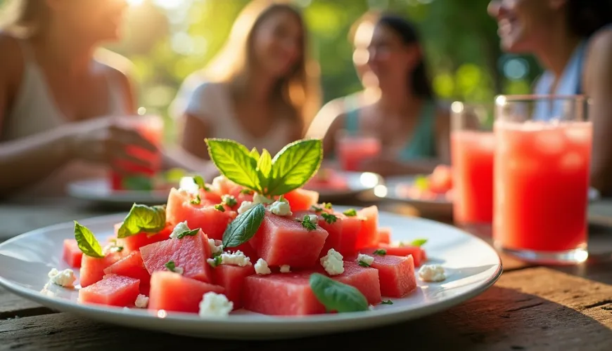 Wie man einen perfekten Melonensalat mit Balkankäse zubereitet