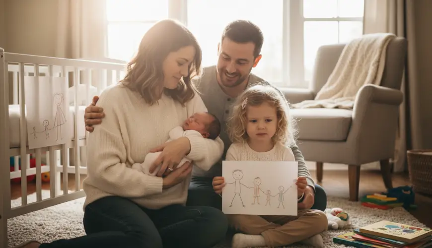 Wie man ein älteres Geschwisterkind auf ein Baby vorbereitet