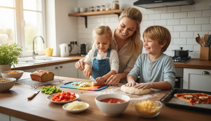 # Wie man sicher und mit Freude mit Kindern kocht