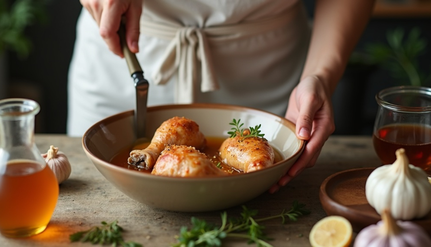 Die Marinade für Hähnchenkeulen mit Honig funktioniert hervorragend, wenn Sie ein schnelles und duft