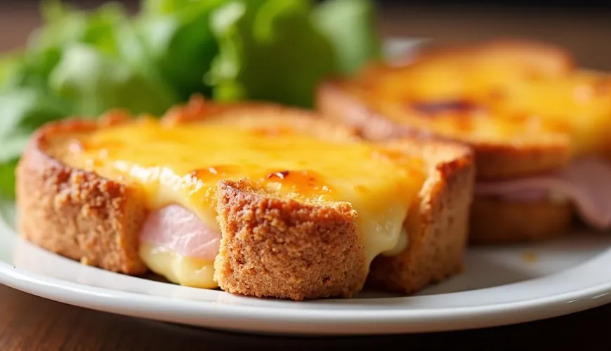 Entdecken Sie den Zauber von gebackenem Toast mit Schinken und Käse im Ofen.