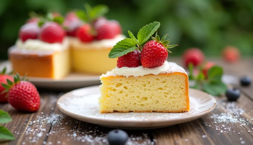 Sahne-Biskuitkuchen ist der perfekte süße Begleiter für den Sommer.