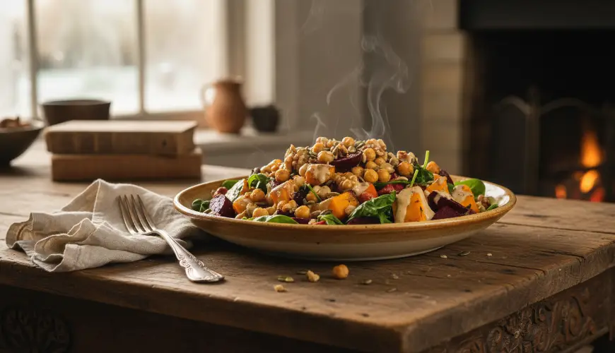 Warme Salate für kalte Tage voller saisonales Gemüse
