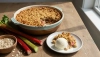 Rhabarber-Crumble mit Haferkrümel enttäuscht nie