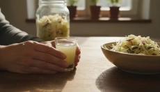 # Hausgemachter probiotischer Shot aus Sauerkrautsaft für jeden Tag