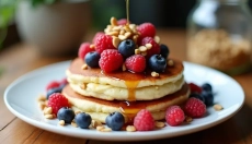 Jogurtpfannkuchen ohne Milch sind lecker und einfach zuzubereiten.