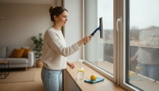 Versuchen Sie einen einfachen Trick für glänzende Fenster ohne Schlieren