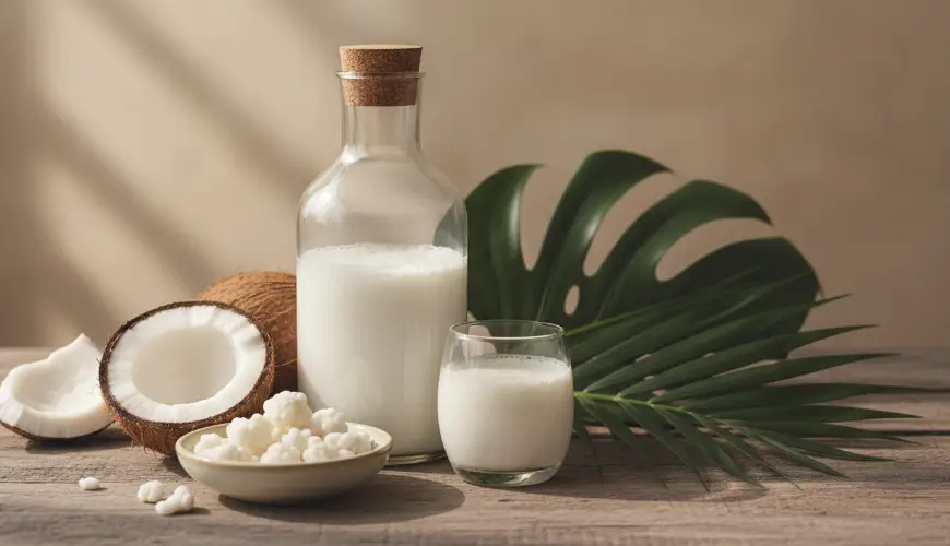 Vyzkoušejte kokosový kefír místo klasického

**Překlad na němčinu:**

Probieren Sie Kokosnuss-Kefir 
